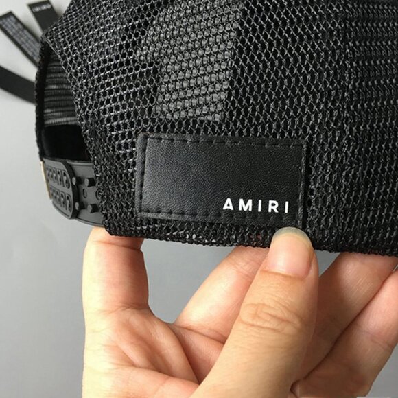 Amiri Embroidered Paint Drip AM Logo Trucker Snapback Cap main image 10